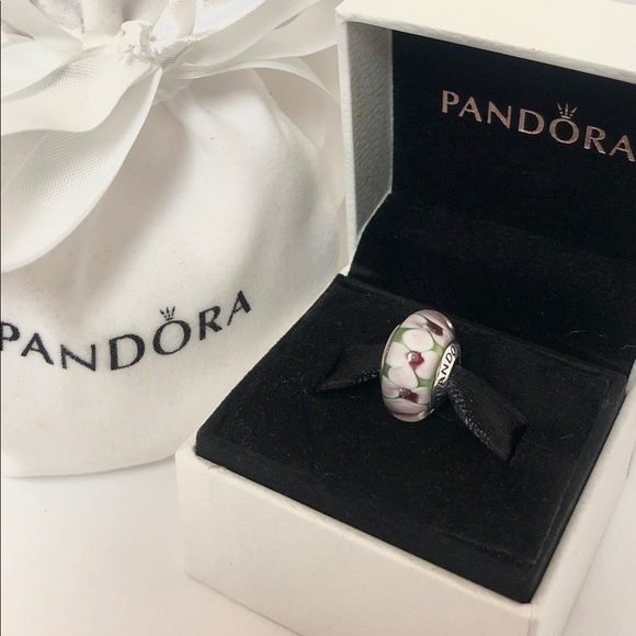 Pandora Jewelry - New Pandora🌸Light Pink Magnolia Murano Charm🌼🍃